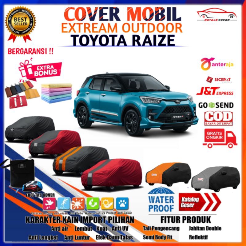 Car Body Cover Mobil Toyota RAIZE Sarung Mobil All New Raize 20212022 / Selimut Tutup Penutup Mantel Slimut Jas Kerudung Terpal Kerodong Tudung Kelambu Pelindung Mantol Tutupan Krudung Kelambu Waterproof Indoor Outdoor Anti Air Aksesoris Eksterior Mobil