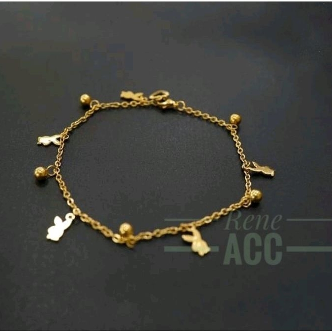 Gelang Tangan Wanita Titanium Motif Playboy Anti Karat