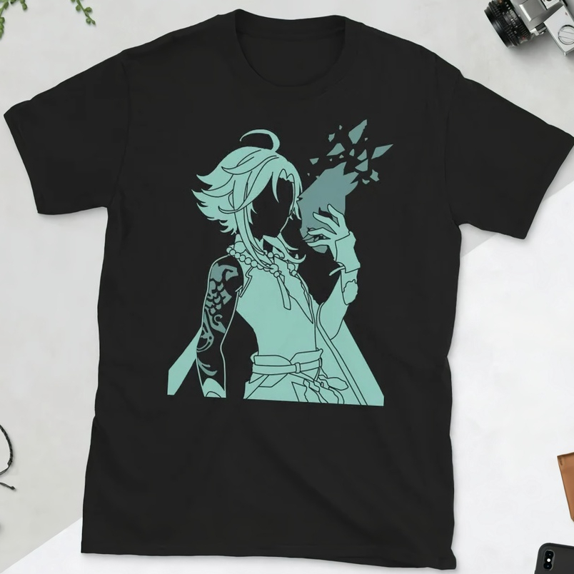 Tshirt Xiao Silhouette Anime Gaming  Genshin Impact Premium Unisex