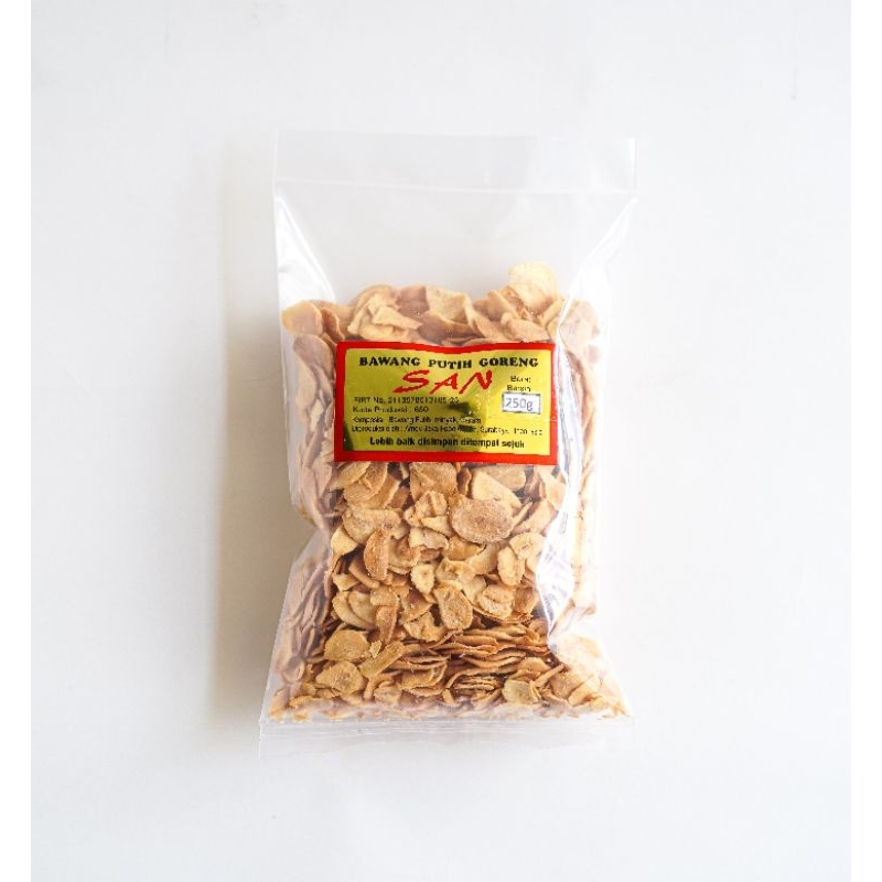 

Bawang Putih Goreng San kemasan plastik netto 250g
