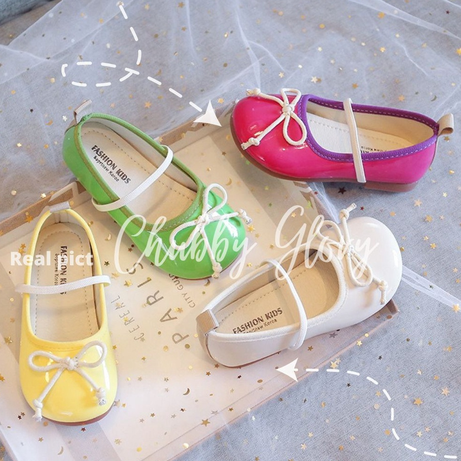 Chubby Glory SH2242 Sepatu flatshoes anak perempuan pita warna pastel pesta Natal ringan lentur nyaman dipakai sepatu anak perempuan lucu untuk anak usia sepatu flat shoes termurah 6 bulan sd 12 tahun size 21 - 36