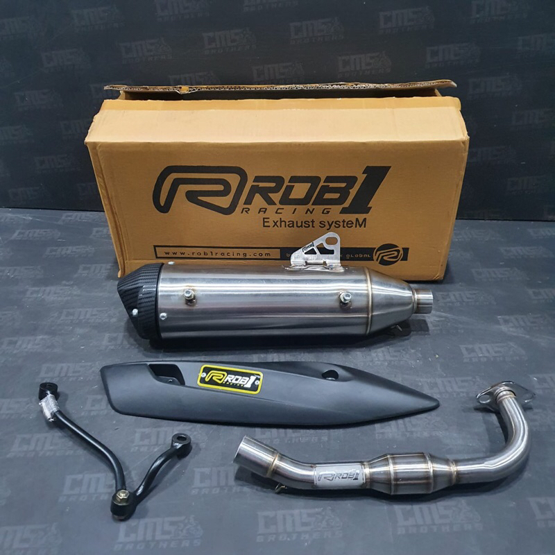 Knalpot Standard Racing ROB1 Rob 1 V Cap Stainless Yamaha Fazzio Filano Mio M3