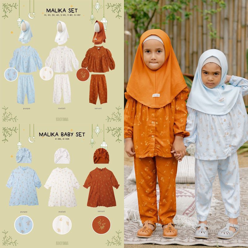 Bohopanna Malika Baby Set dan Malika Set / Gamis dan Setelan Anak