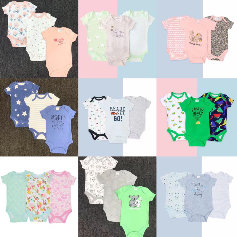 K2 - ( A ) Bodysuit Baby isi 3 pcs MOTIF BOY &amp; GIRL