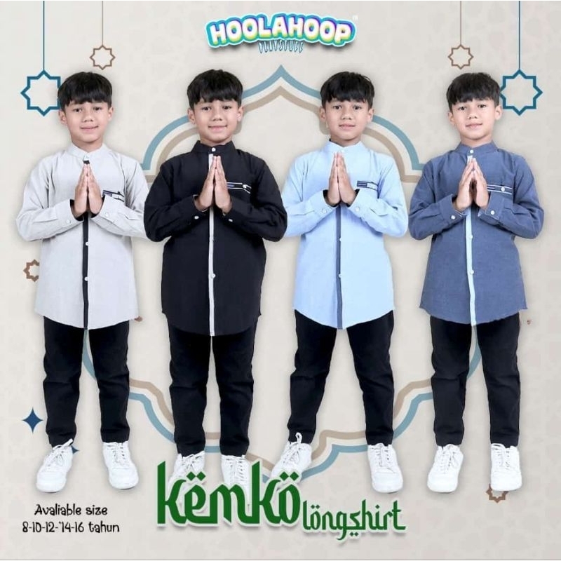 READY NEW KEMKO LONGSHIRT SERIES HOOLAHOOP BEST SELLER SIZE 8-16 T