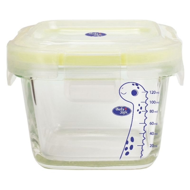 FC006 FC008 Baby Safe Glass Food Container / Tempat makan bayi kaca borosilicate 180ml 240ml Babysafe