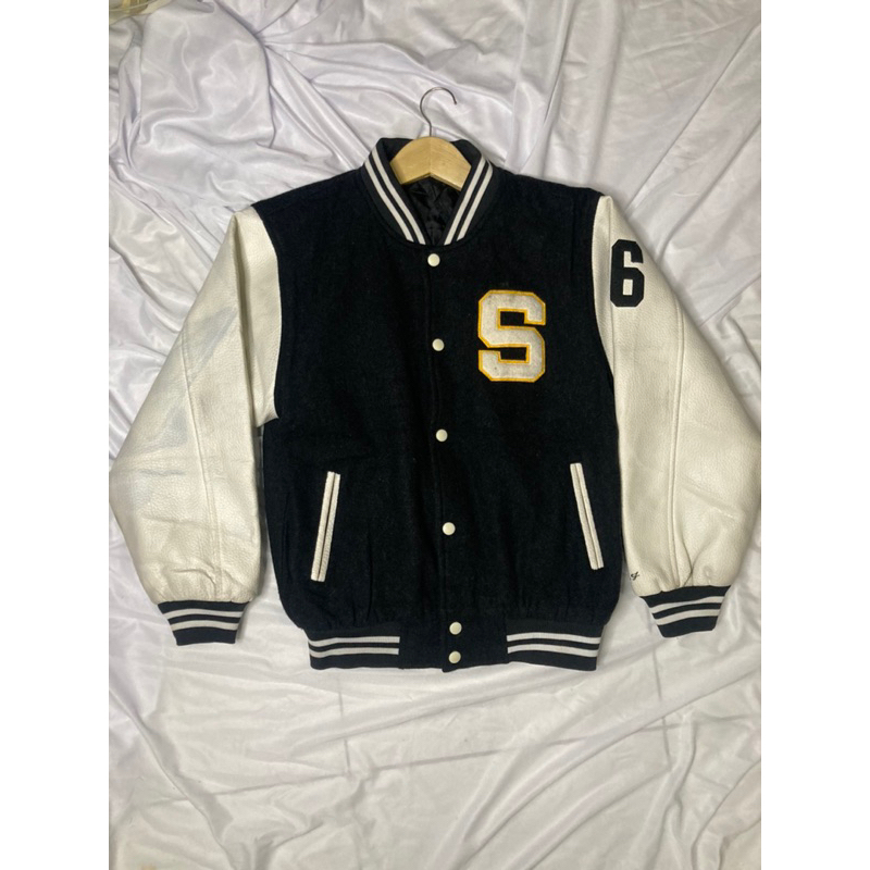 varsity jacket leather second