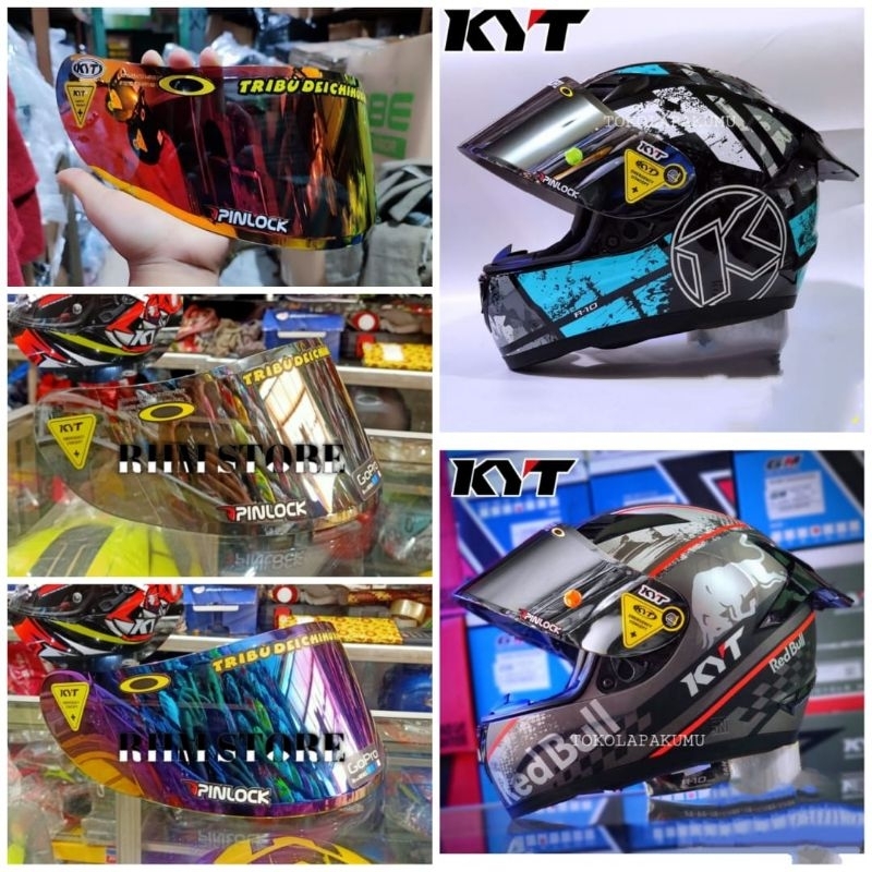 PAKET FLAT VISOR R10 PLUS SPOILER KYT R10 RC7 K2RIDER GRATIS STIKER