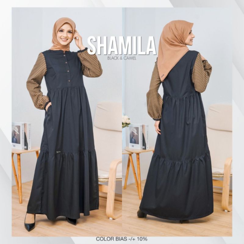 Couple Damoza Shamila Dan Miqdad Black Camel Gamis Shamila Koko Miqdad