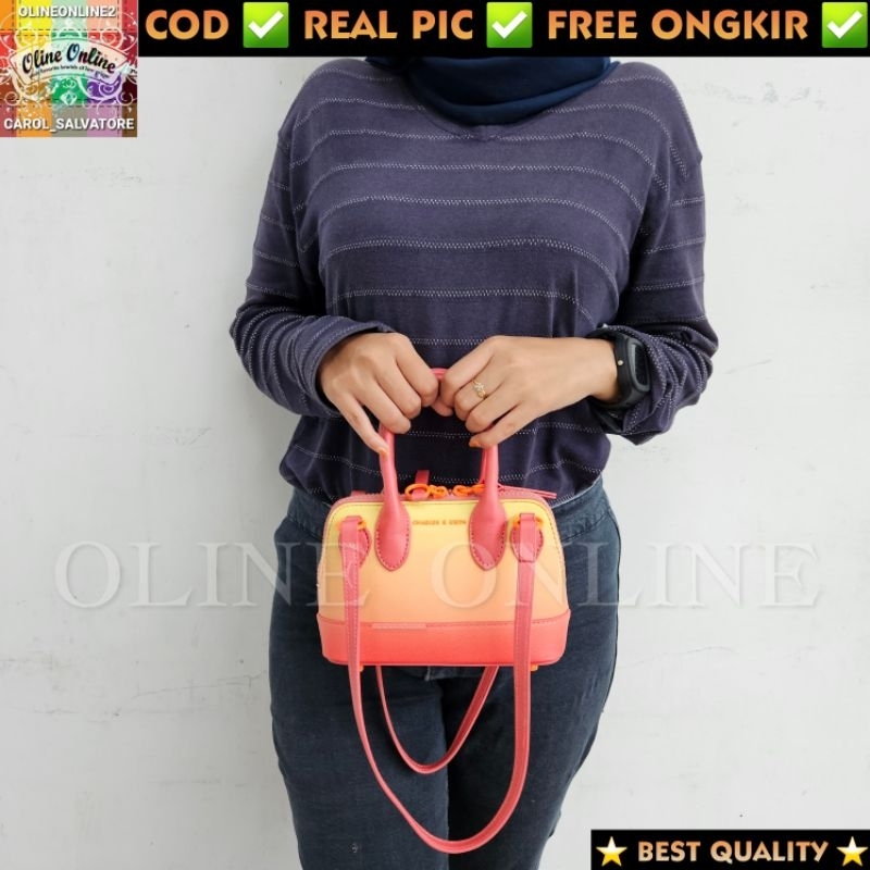 ( WODB )tas harmonee mini dome wanita shell bag gradasi aurora ombre harmoni shoulder jinjing top handle kekinian ck ciayumajakuningan cirebon indrmayu majalengka tegal brebes sindang laut losari ciledug instan Readystock