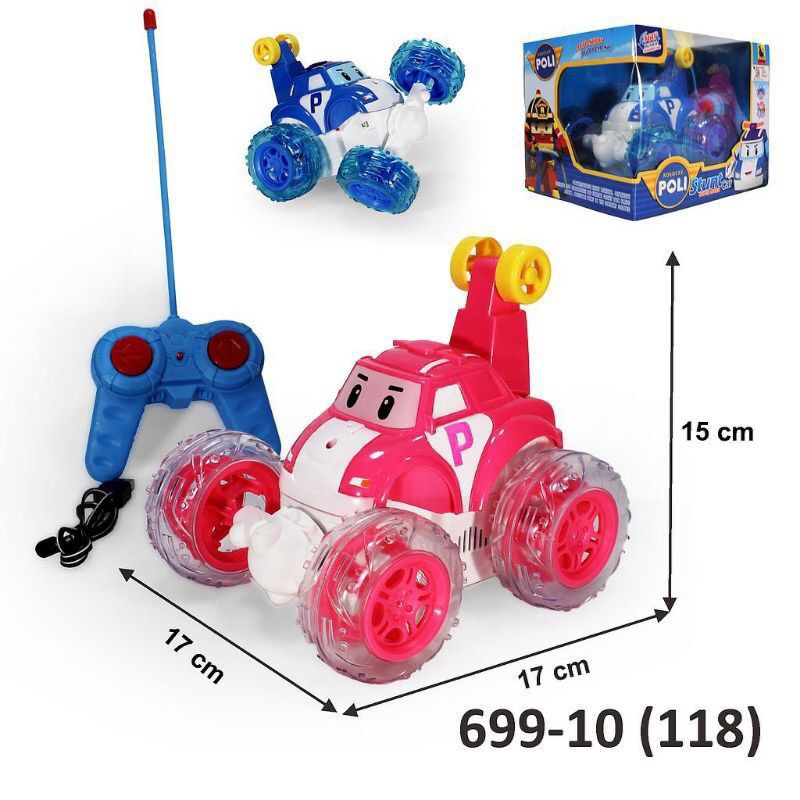 MAINAN RC REMOTE CONTROL ROBOT CAR POLI 360° STUNT CAR SUPER SPEED 699-10 HARGA MURAH