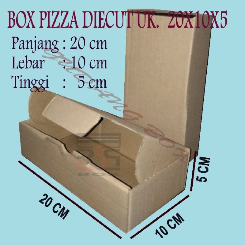 

Kardus pizza diecut uk 20x10x5 Box online packaging murah