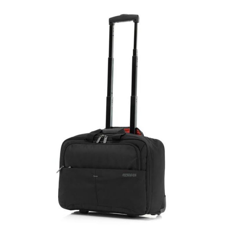 Tas pilot Laptop American Tourister Speedair Rolling Tote Black