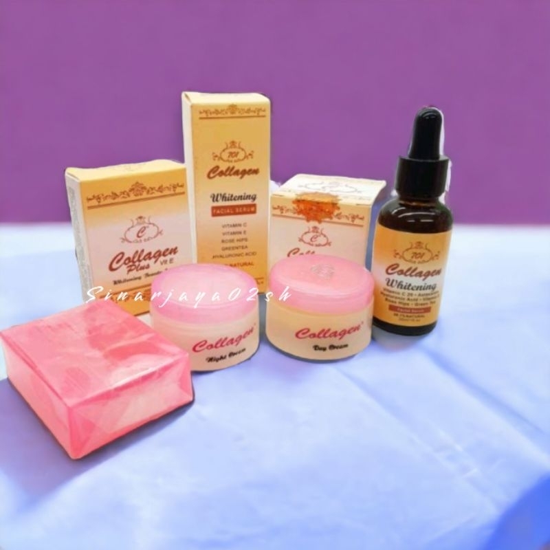 Paket Collagen Cream 4in1 Siang Malam Sabun Runny Dan Serum New Plus Original