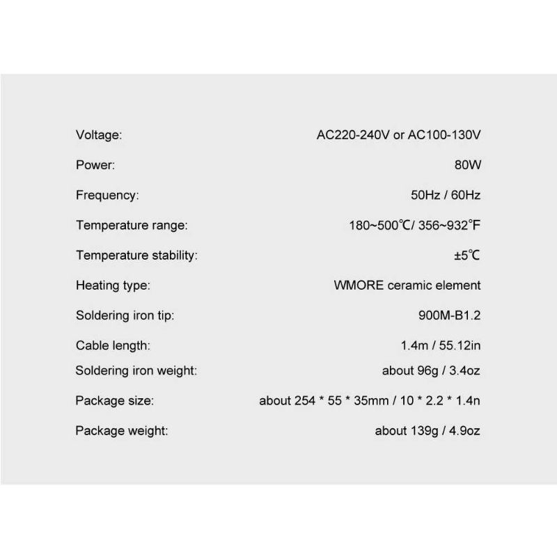 QHTITEC Solder Elektrik Adjustable Temperature LCD Display 80W 220V - QHS908S