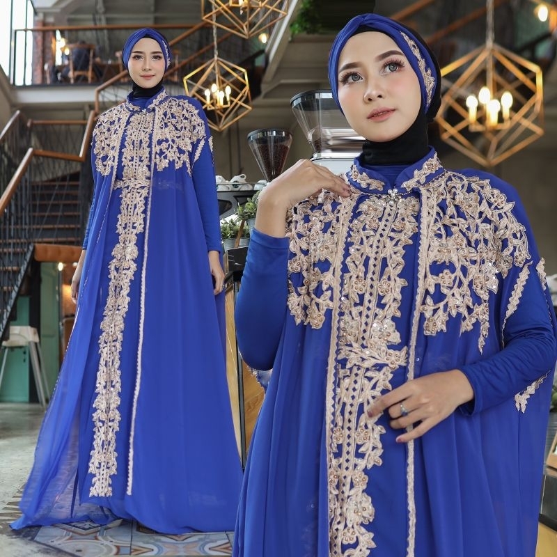 Kaftan Dewi Joda Bordir Payet Free Manset Gamis dan Ciput Original Butik