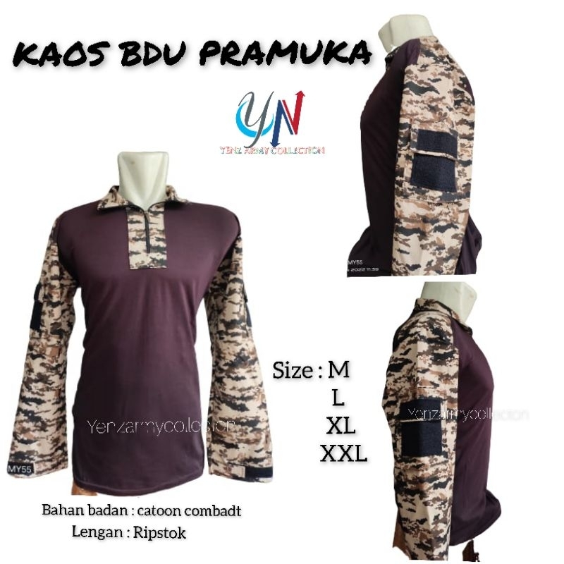 Kaos bdu loreng pramuka