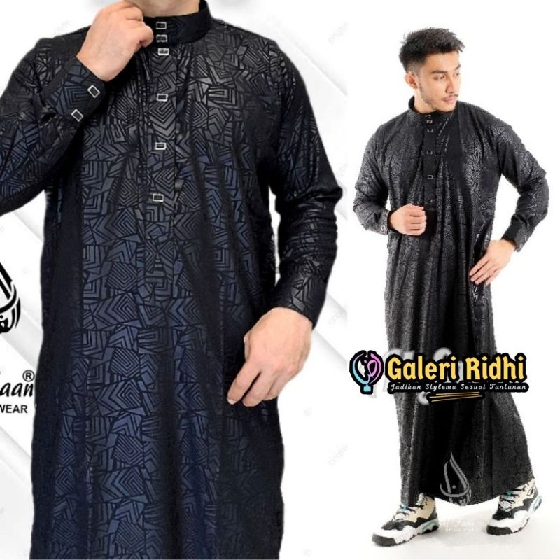 Baju Muslim Jubah Gamis Embos Lengan Panjang Manset Pria Dewasa ABWA ORIGINAL BRAND JUBAH SULTAN / J