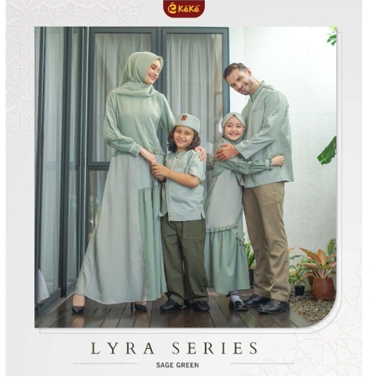 SARIMBIT TERBARU LYRA SERIES Warna Sage Green by KEKE / Dress Kondangan Muslim / Seragam Kondangan M