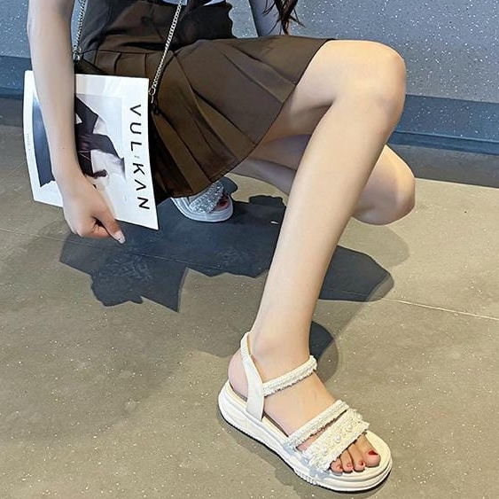 TBIG [COD] Sandal Sepatu Wanita SANDALREINA Import Korea Style Santai Wanita Remaja