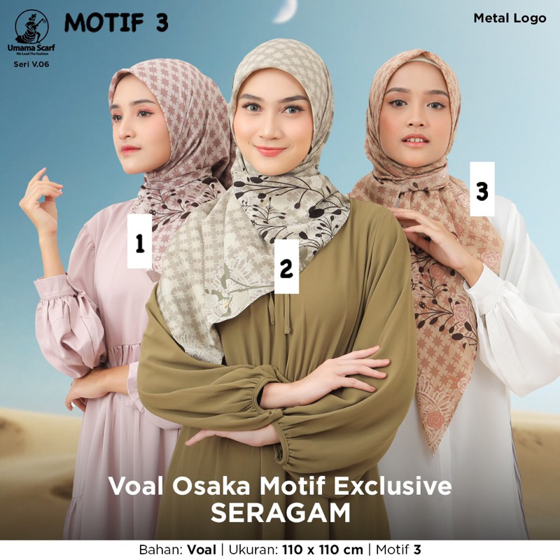 (V.06) SEGIEMPAT VOAL OSAKA MOTIF EXCLUSIVE SERAGAM