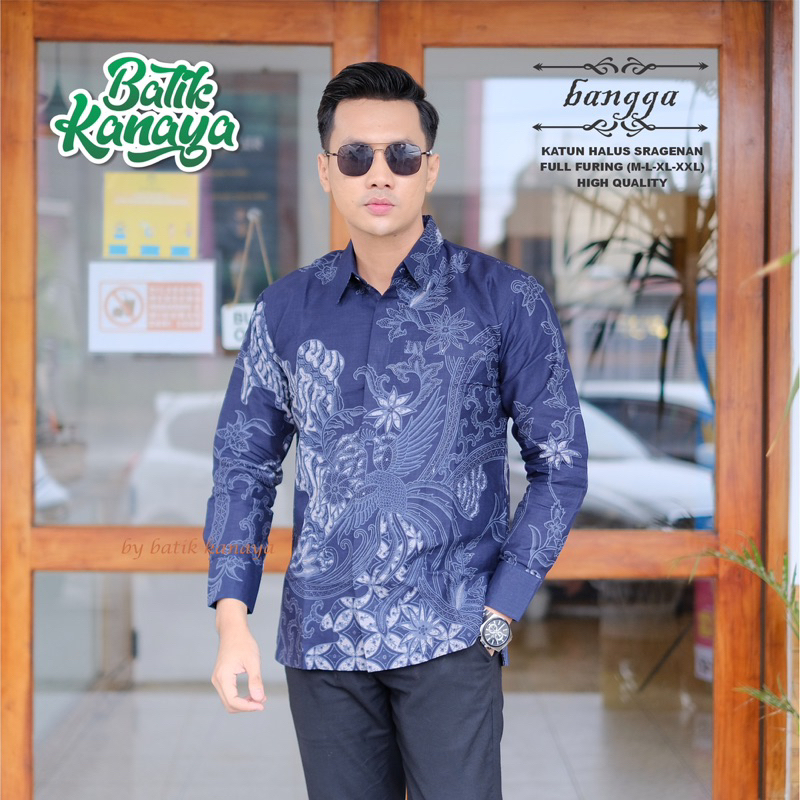 BANGGA batik pria lengan panjang Full Furing bahan katun halus sragenan by Kanaya