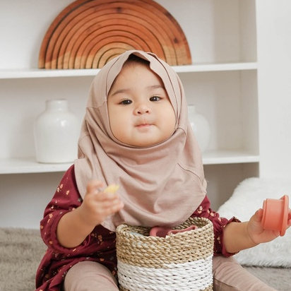 Nice Kids - Hijab Instan Kerudung Pashmina Anak Bayi Tanpa Jarum (6 Bulan - 2 Tahun)