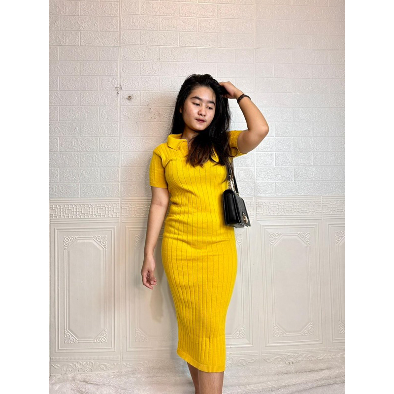 Longdress Rajut Wanita Terbaru - Dress Bodycon Wanita Tebal