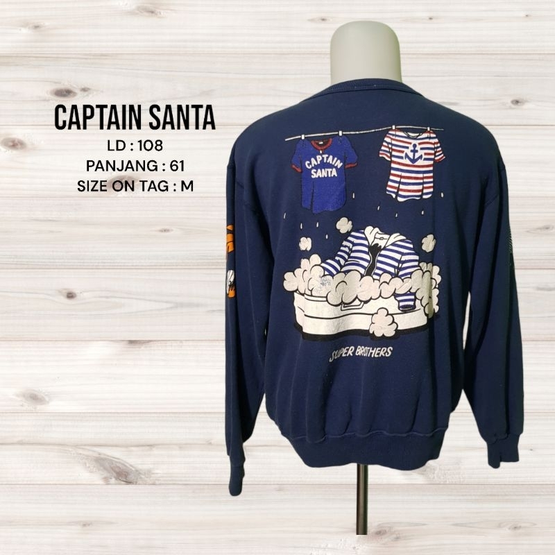 Sweater Crewneck Thrift Captain Santa