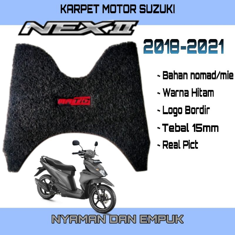 karpet motor suzuki nex 2/karpet motor nex crossover/pijakan kaki suzuki nex 2 bahan karpet mie pvc