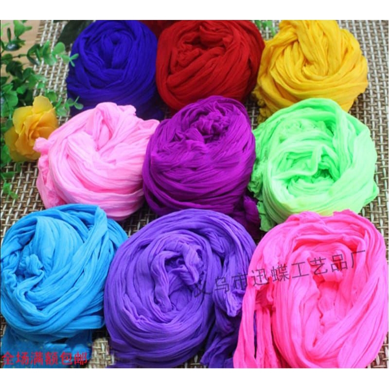 10 pcs bahan kain stoking bunga pola polos warna bahan kerajinan