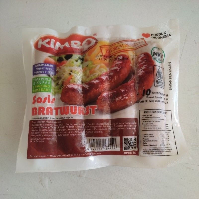 

Kimbo Sosis Bratwurst 500 gram isi 10