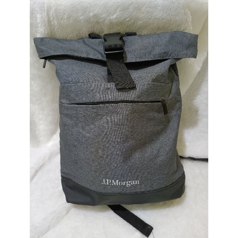 tas ransel laptop Jp. Morgan abu preloved