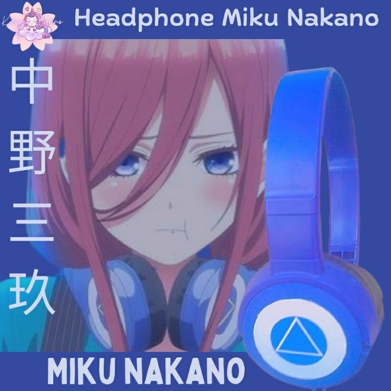 Headphone Nakano Miku murah Handmade Headset Headphone Miku Nakano Nakano Miku Cosplay Anime Go Toub