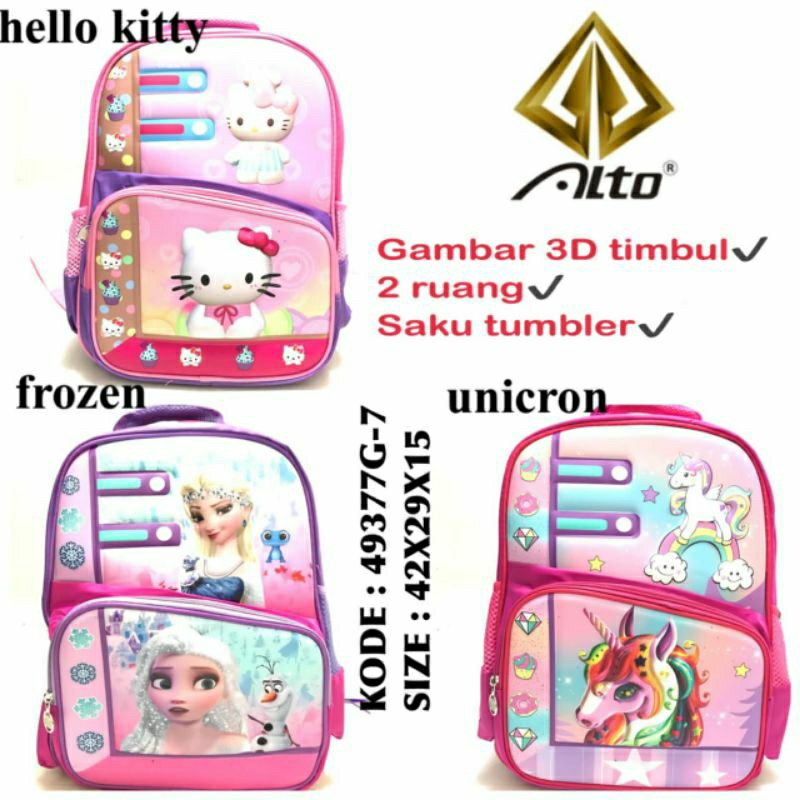 TAS RANSEL SEKOLAH ANAK TK CEWEK KARAKTER BY ALTO 49377G-7.