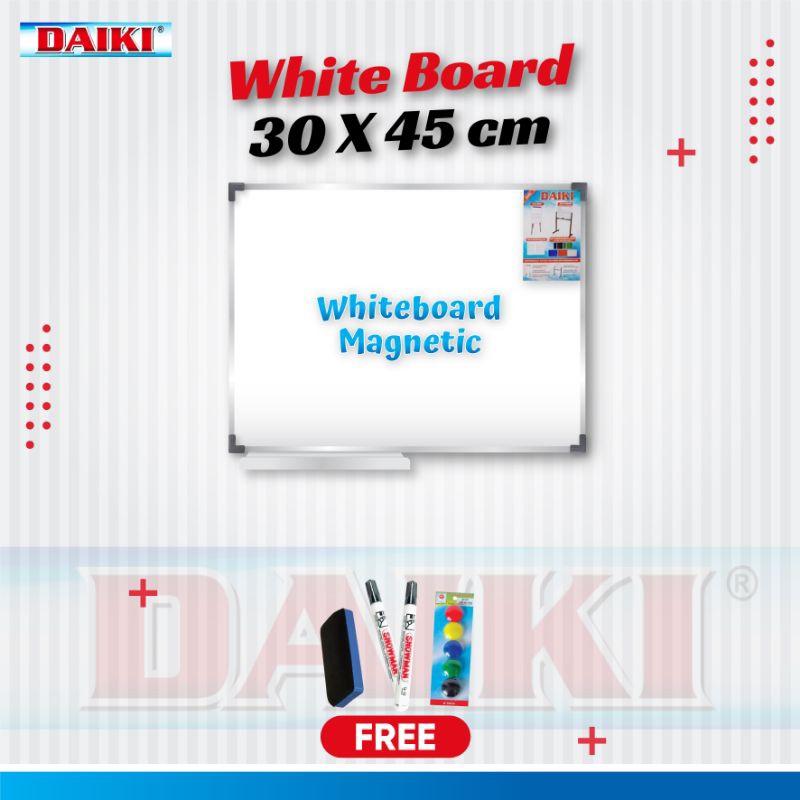 

Papan tulis / Whiteboard Magnetic DAIKI Uk 30x45 Cm