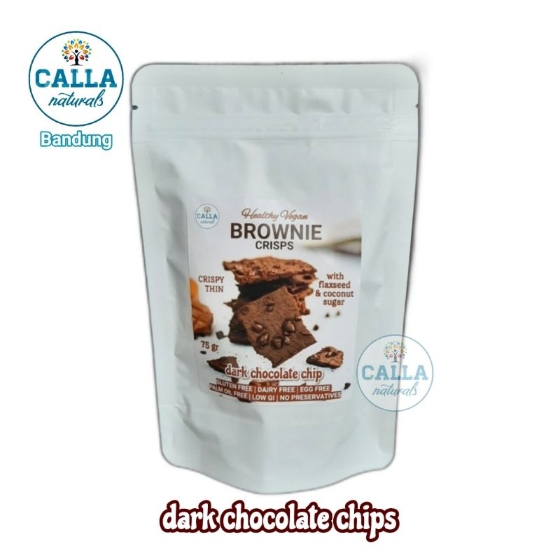 

75gr DARK CHOCOLATE CHIP - BROWNIE CRISPS VEGAN GLUTEN FREE | DIET SEHAT THIN CRISPY