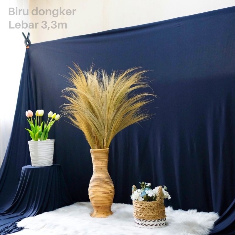 KAIN BACKDROP BIRU DONGKER BACKGROUND DEKORASI DECOR POLOS  LAYAR  FOTO LATAR VIDEO YOUTUBER FOTOGRA