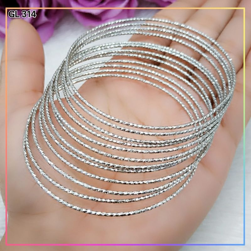Gelang xuping gelang dewasa keroncong tipis silver perhiasan lapis GL 314