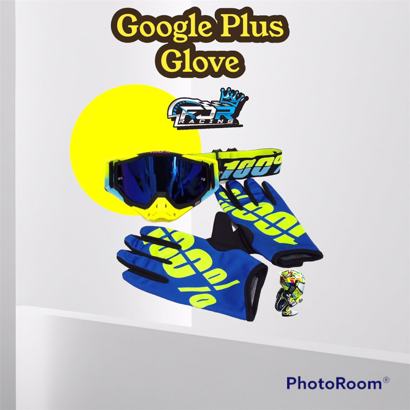 Kacamata Goggle KUALITAS  PREMIUM BONUS SARUNG TANGAN- Goggle trail motor cross - Kacamata trail - o