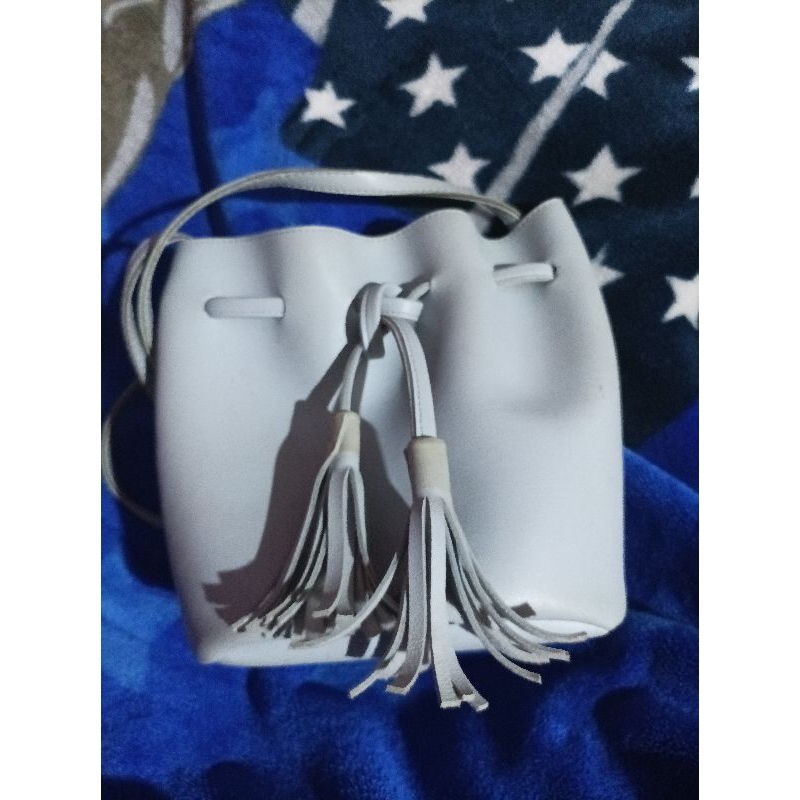 (Preloved) Tas Serut Warna Biru Laut