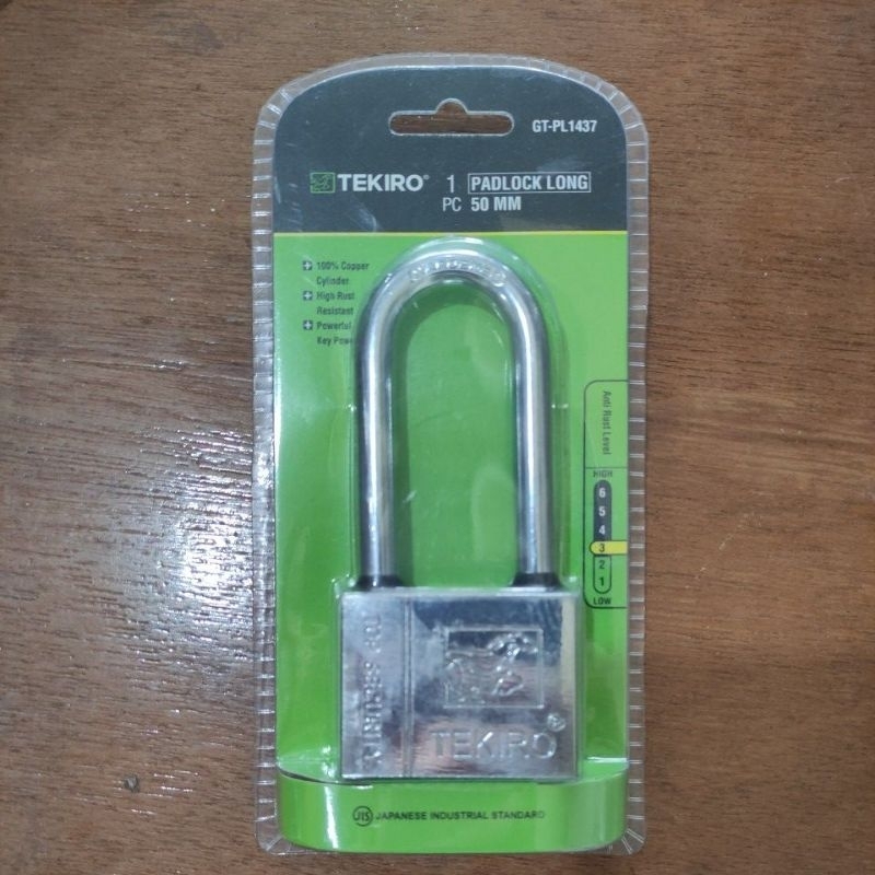 kunci gembok tekiro 50mm ( leher panjang)/ gembok tekiro 50mm panjang ( isi kunci 4pc)/PADLOCK LONG 50MM tekiro