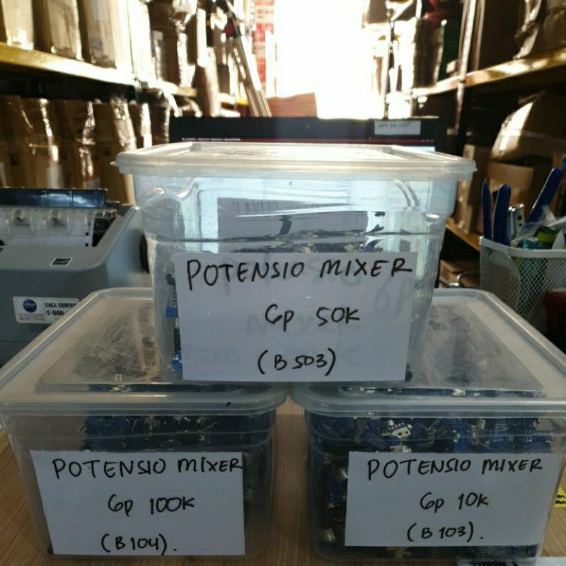 Potensio Mixer tekuk biru 6p - 10K 50K 100K