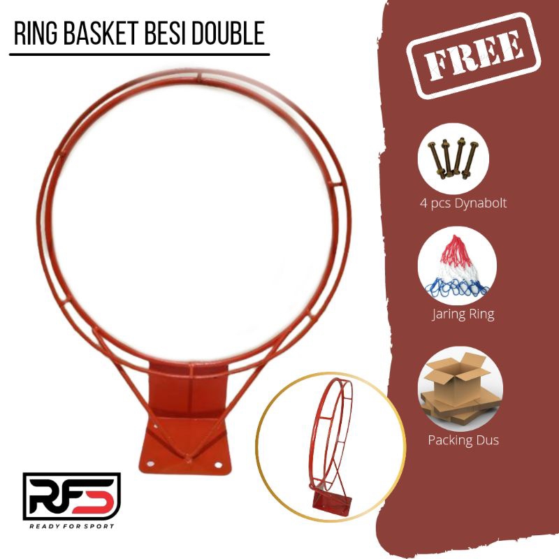 Ring Basket Double Bahan Besi FREE Baud dan Jaring / Ring Basket Besi / Ring Basket