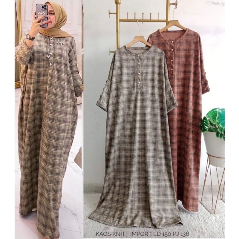 Gamis kaos knitt import ld 150 cm