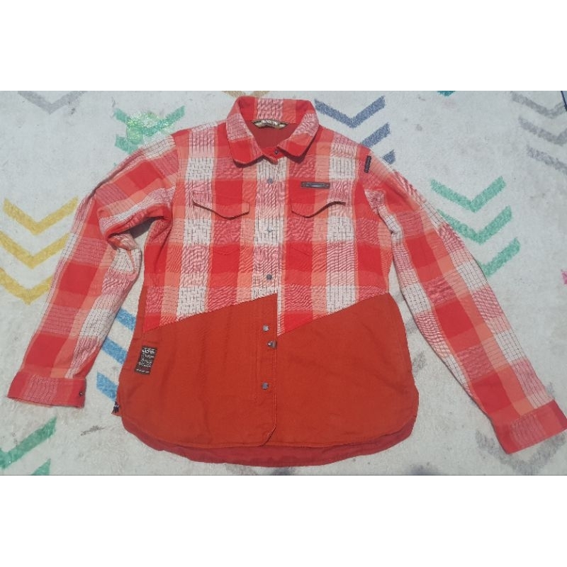 Kemeja Flanel Outdoor ziper Black Yak