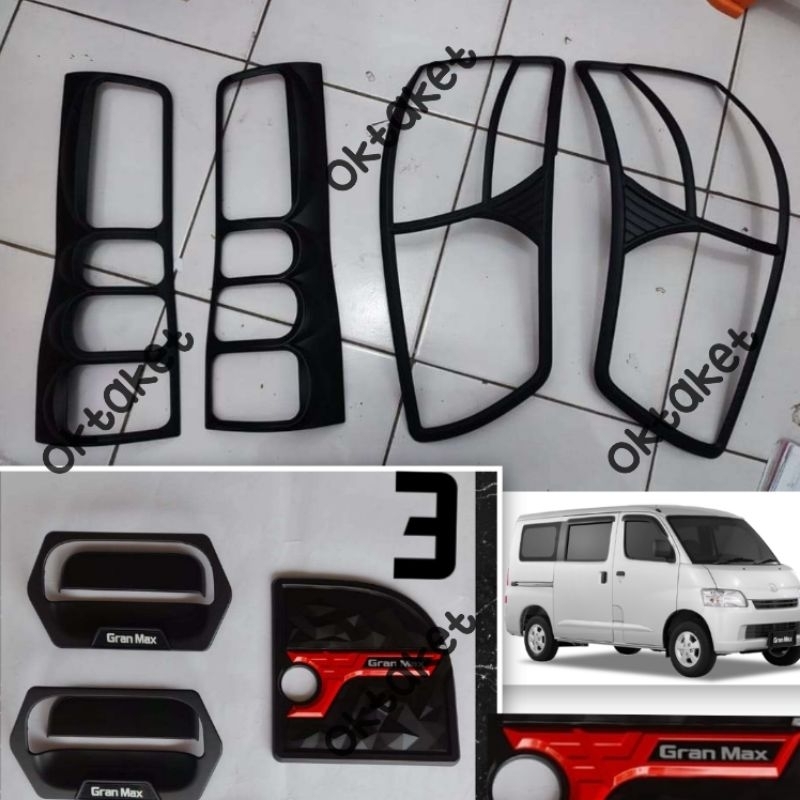 paket lengkap Granmax Grand max Hitam &amp; Chrome garnish depan belakang outer handle tank cover