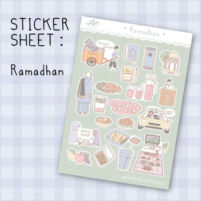 

Sticker Aesthetic Tema Ramadhan Islam Muslim (Waterproof, Laminasi Doff)