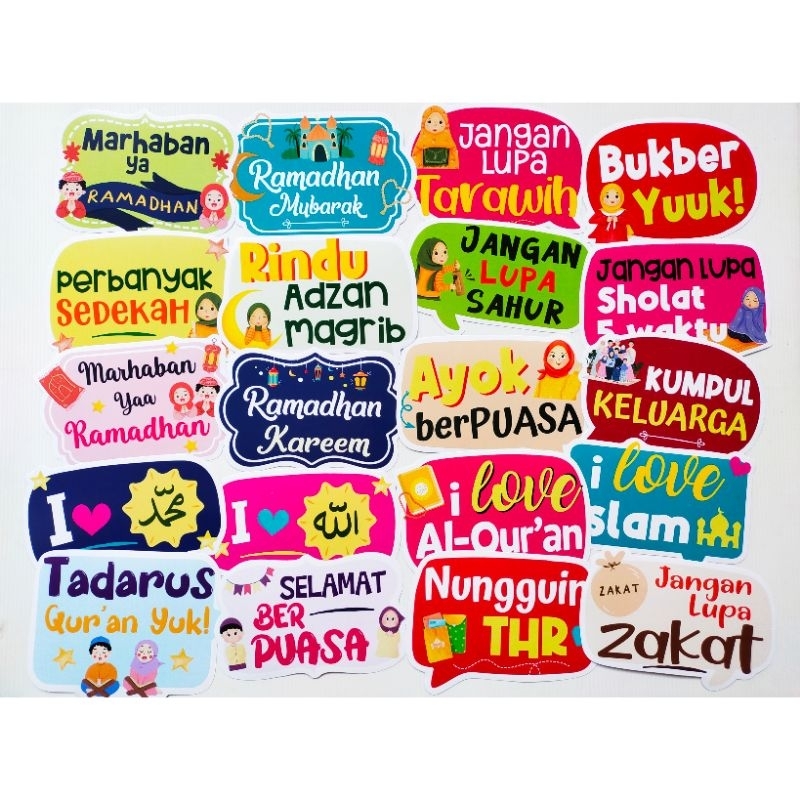 BUKBER RAMADHAN 20PS FUN PROPS PHOTOBOOTH  DEKORASI BUNTING FLAG LEBARAN