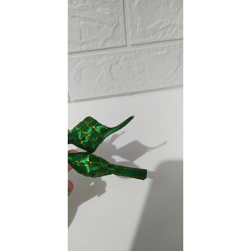 

ketupat mini pita satin hijau full